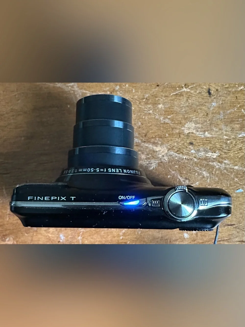 Fujifilm Black Compact Point-and-Shoot Camera with Wrist Strap